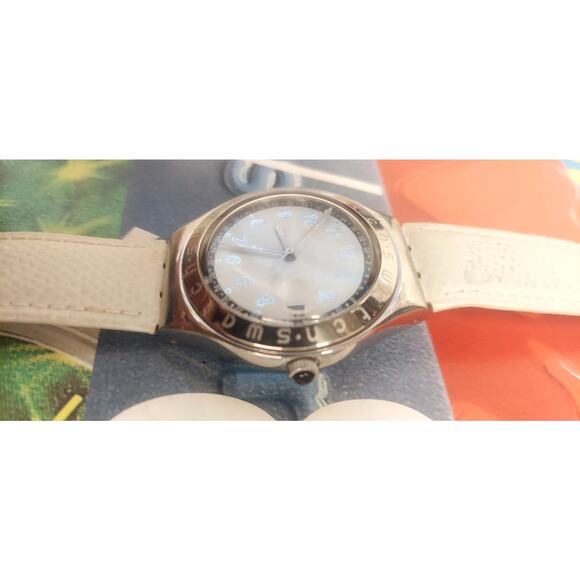 Swatch HAPPY JOE Light Grey YGS412C 1997 Irony Big - Swiss made Vintage watch - Picture 4 of 8